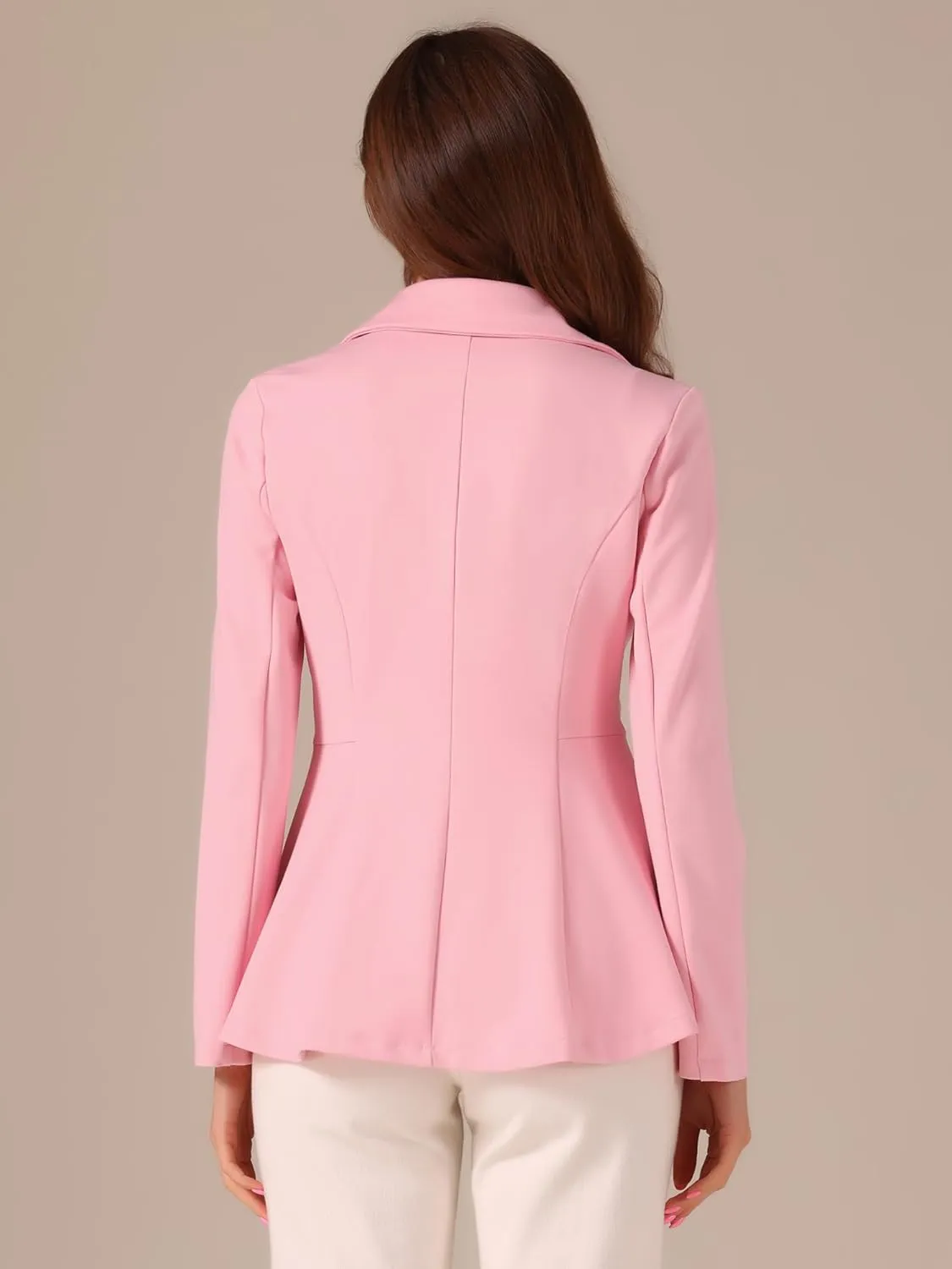 Allegra K Women's Casual Jacket Steampunk High Low Hem Open Front Long Sleeves Work Peplum Blazer