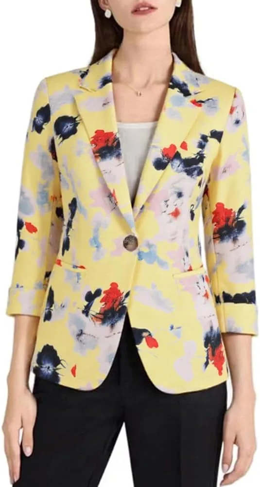 Beninos Womens 3/4 Sleeve Lightweight Office Work Suit Jacket Blazer