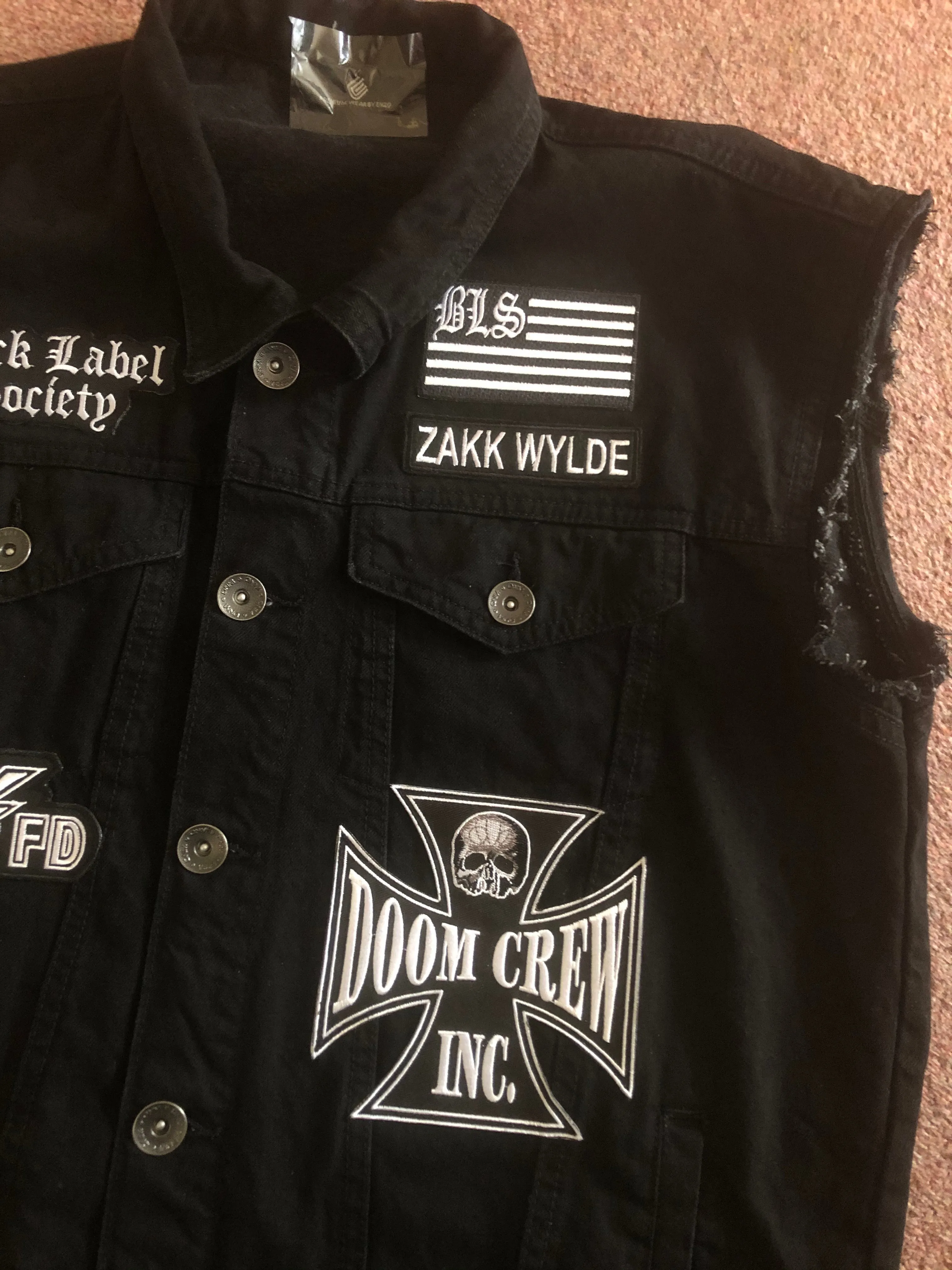 Black Label Society Doom Crew Rocker Patch Set Battle Jacket Cut-Off Denim BLS GIFD