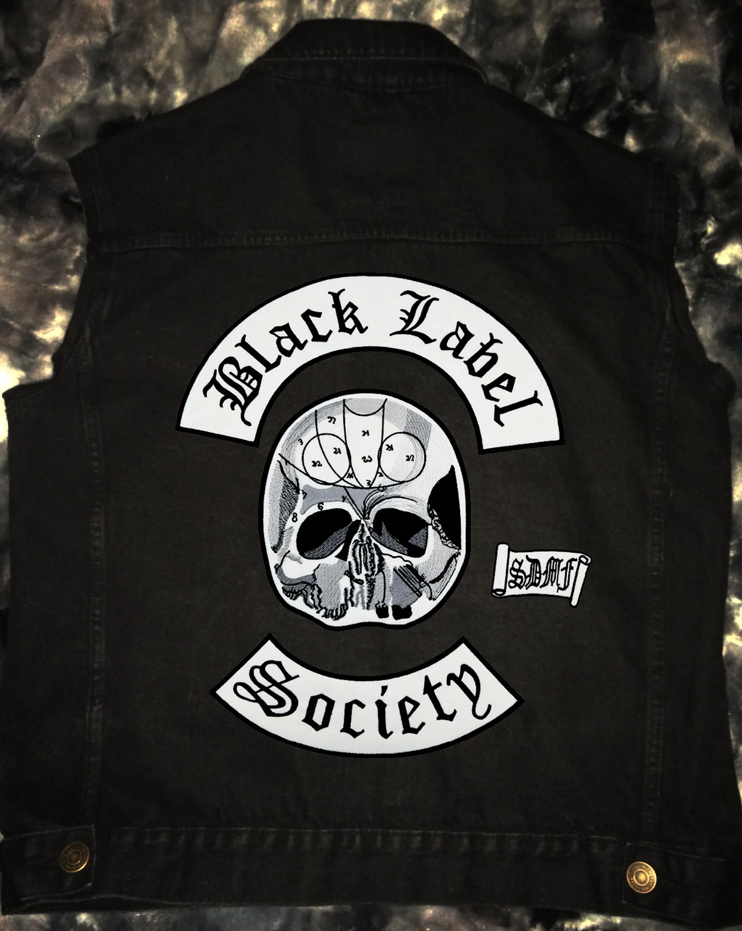 Black Label Society Doom Crew Rocker Patch Set Battle Jacket Cut-Off Denim BLS GIFD