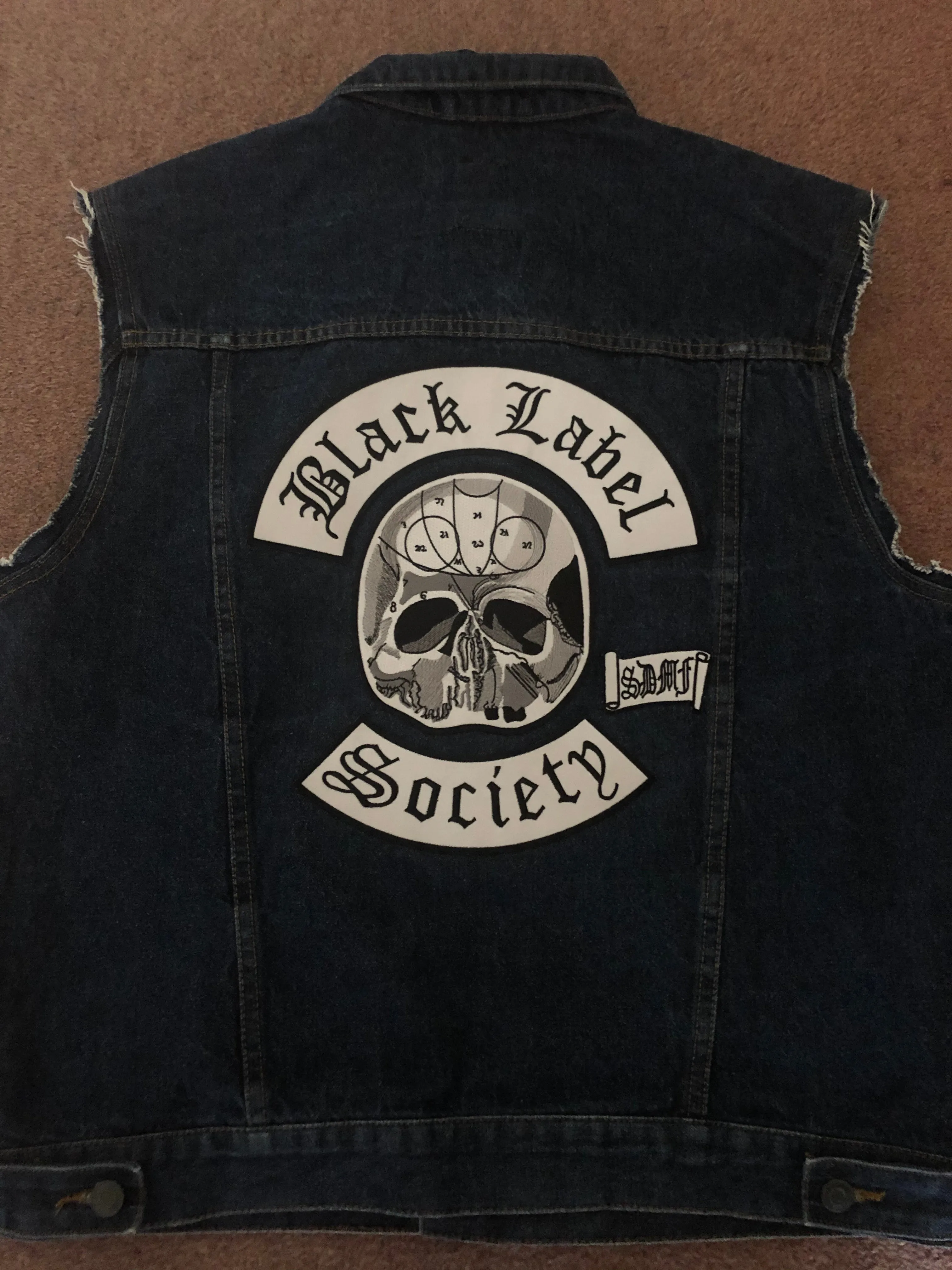 Black Label Society Doom Crew Rocker Patch Set Battle Jacket Cut-Off Denim BLS GIFD