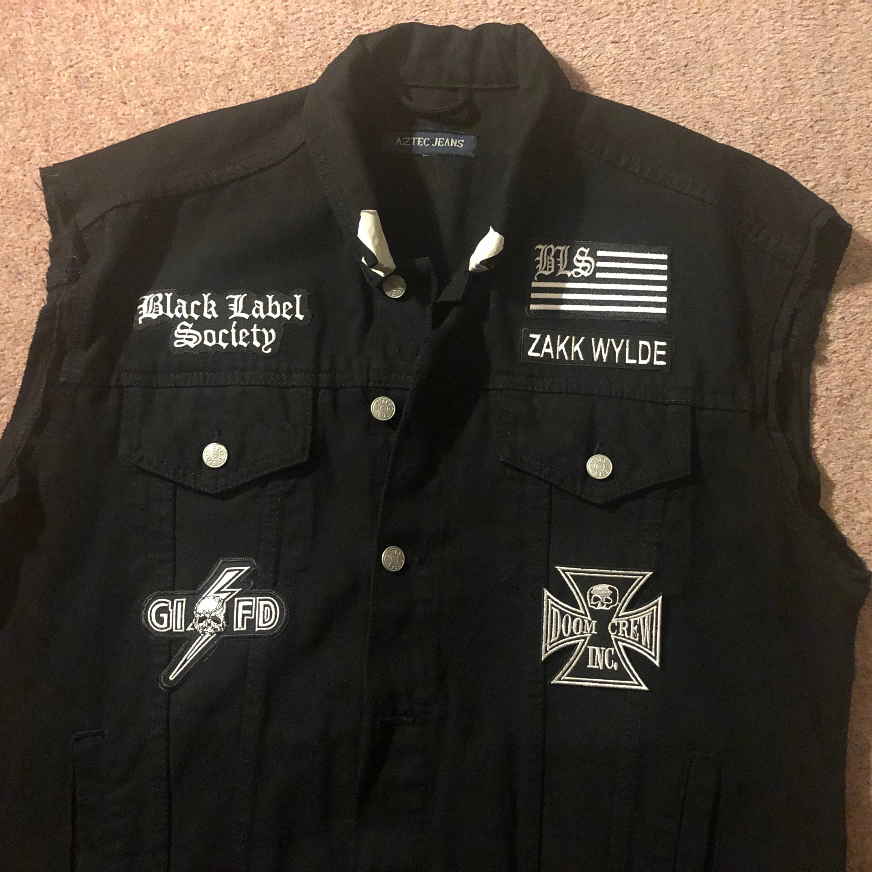Black Label Society Doom Crew Rocker Patch Set Battle Jacket Cut-Off Denim BLS GIFD