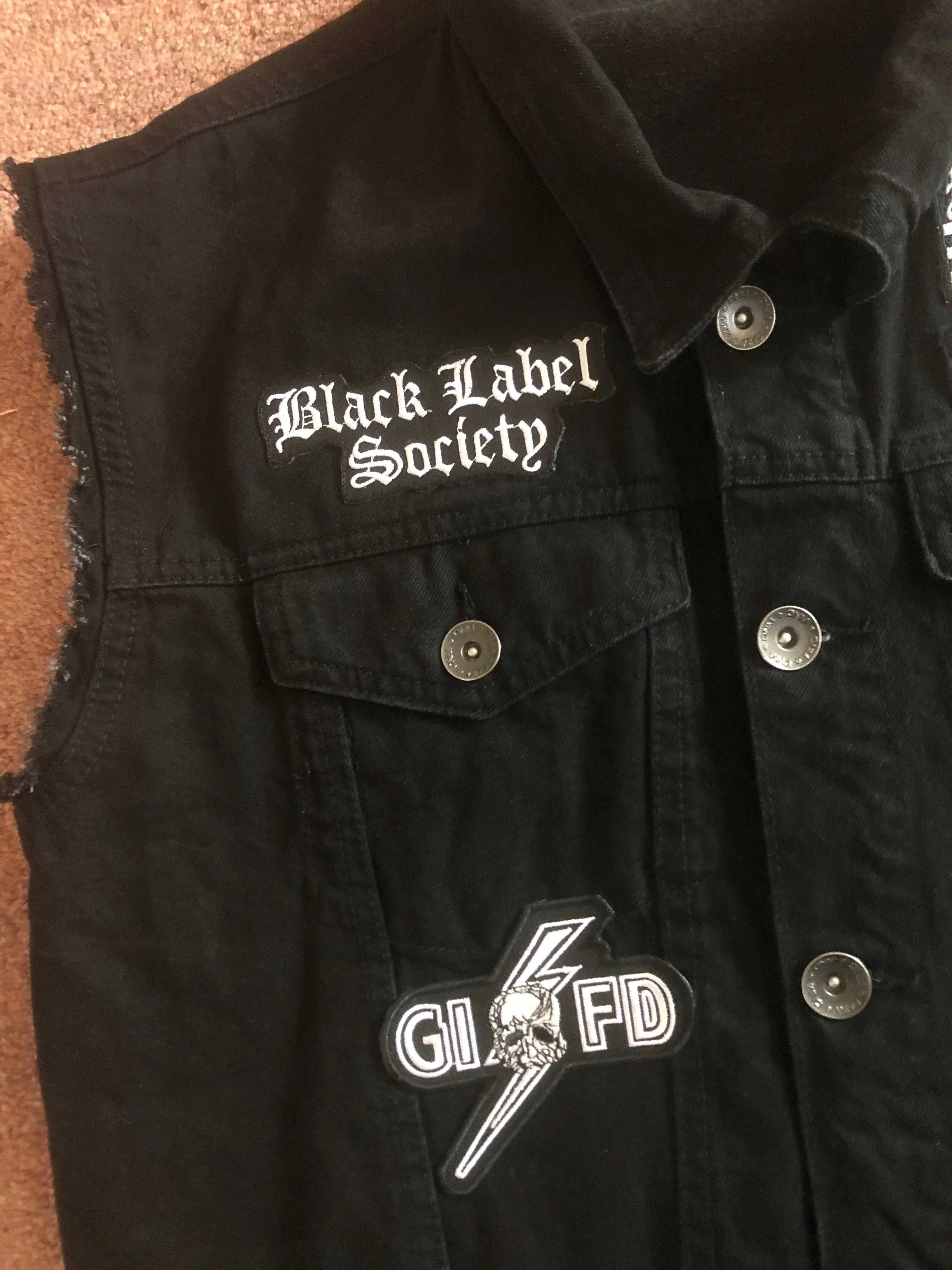 Black Label Society Doom Crew Rocker Patch Set Battle Jacket Cut-Off Denim BLS GIFD
