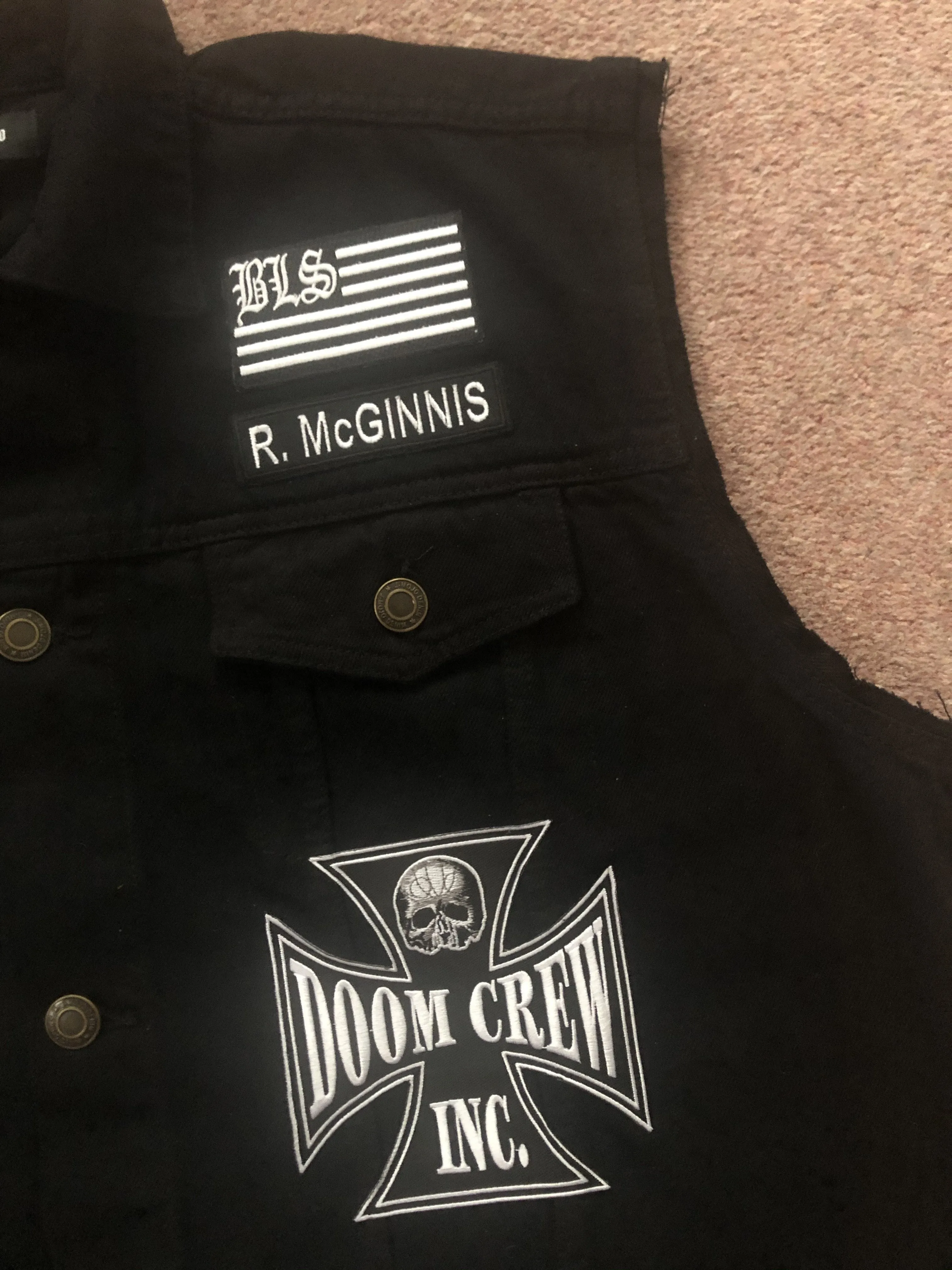 Black Label Society Doom Crew Rocker Patch Set Battle Jacket Cut-Off Denim BLS GIFD
