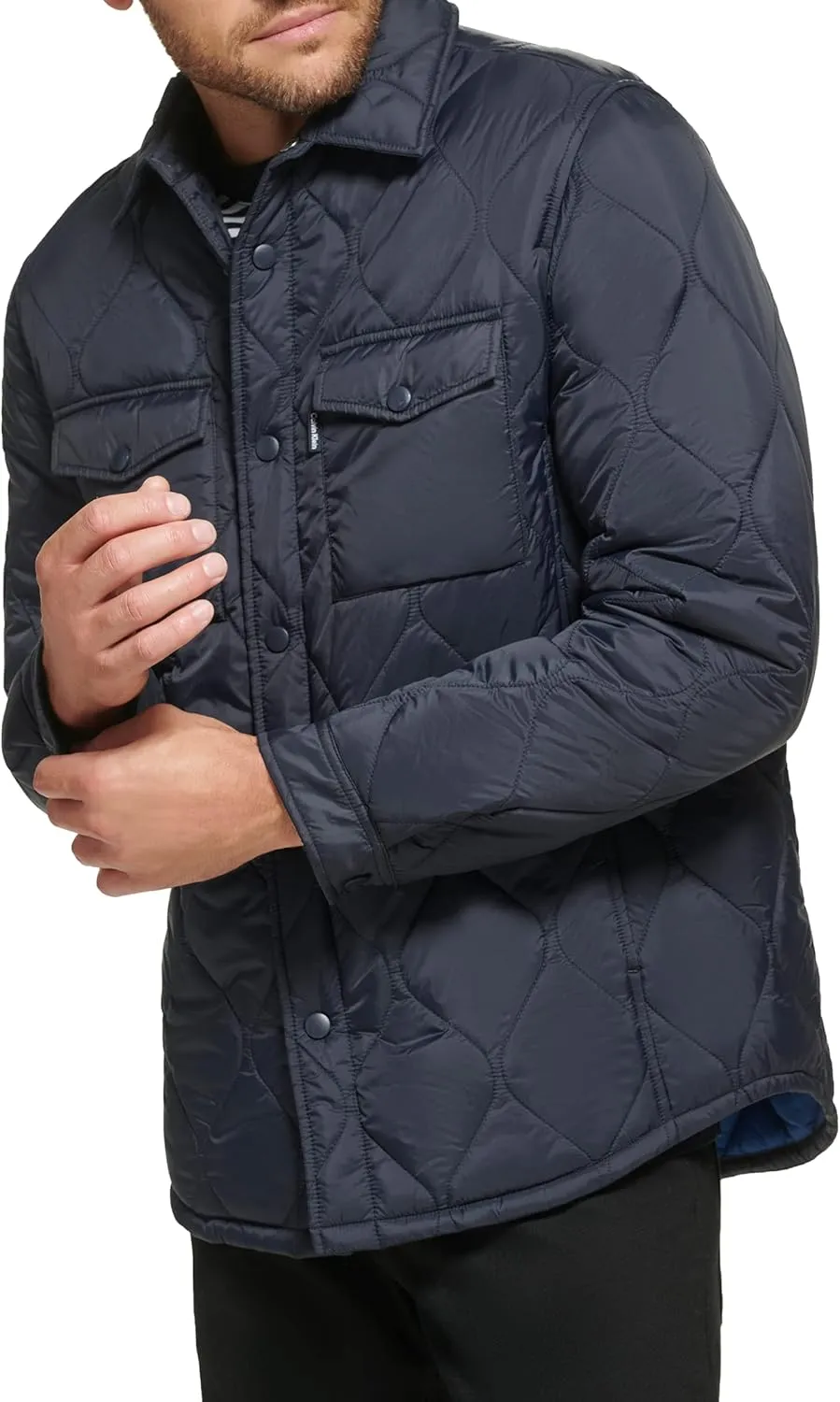 Calvin Klein Men's Diamond Quilted Shirt Jacket