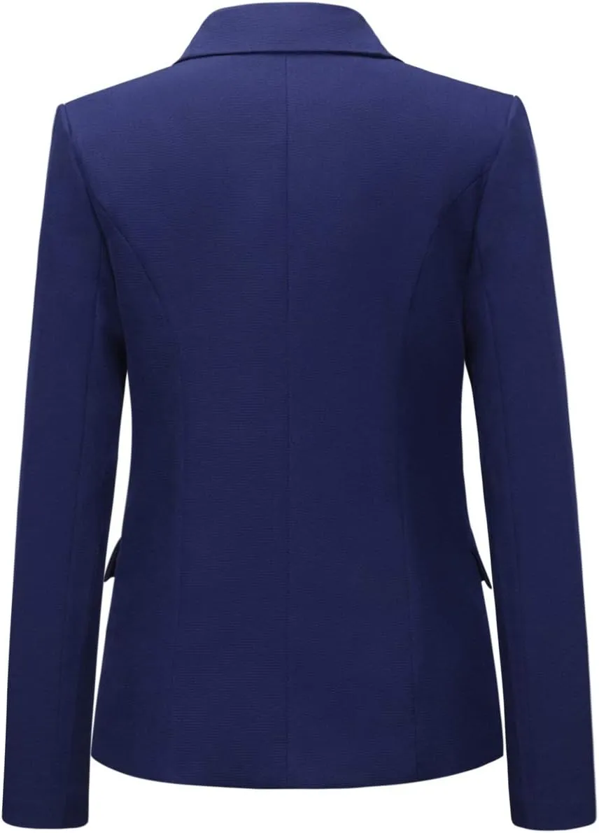 chouyatou Women's Vintage Double Breasted Slim Fit Dress Suit Blazer Jacket