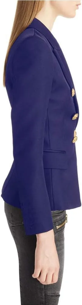 chouyatou Women's Vintage Double Breasted Slim Fit Dress Suit Blazer Jacket