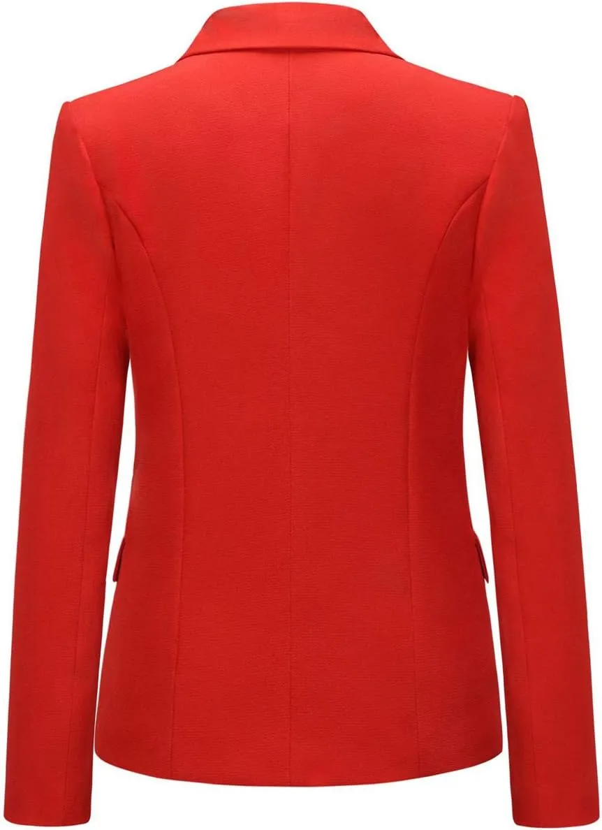 chouyatou Women's Vintage Double Breasted Slim Fit Dress Suit Blazer Jacket