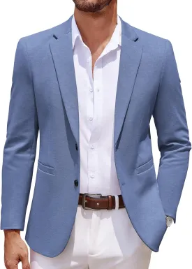 COOFANDY Men's Casual Knit Blazer Two Button Lightweight Sport Coats Suit Jacket