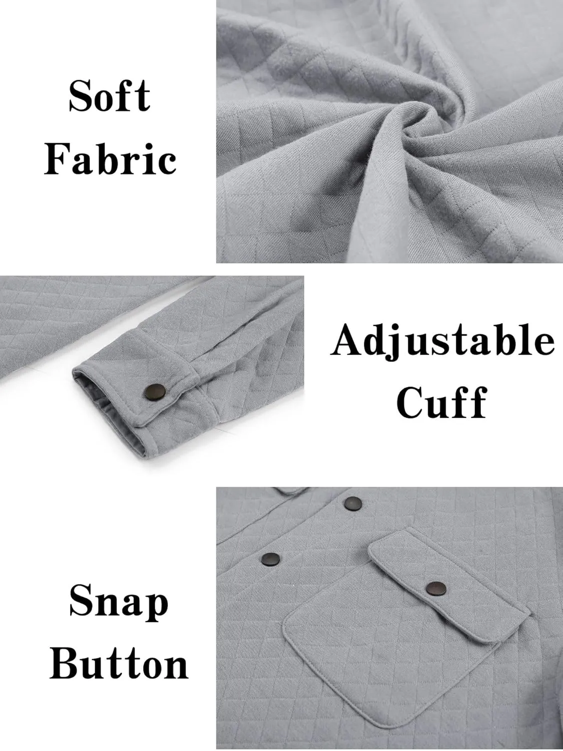 COOFANDY Men's Casual Shirt Jacket Lightweight Shacket Jacket Quilted Button Down Jackets