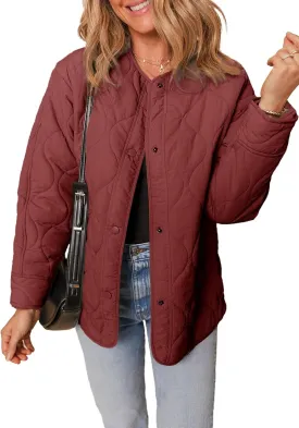 Dokotoo Womens Quilted Lightweight Jackets Button Down Puffer Jacket Coats Padded Outwear with Pockets