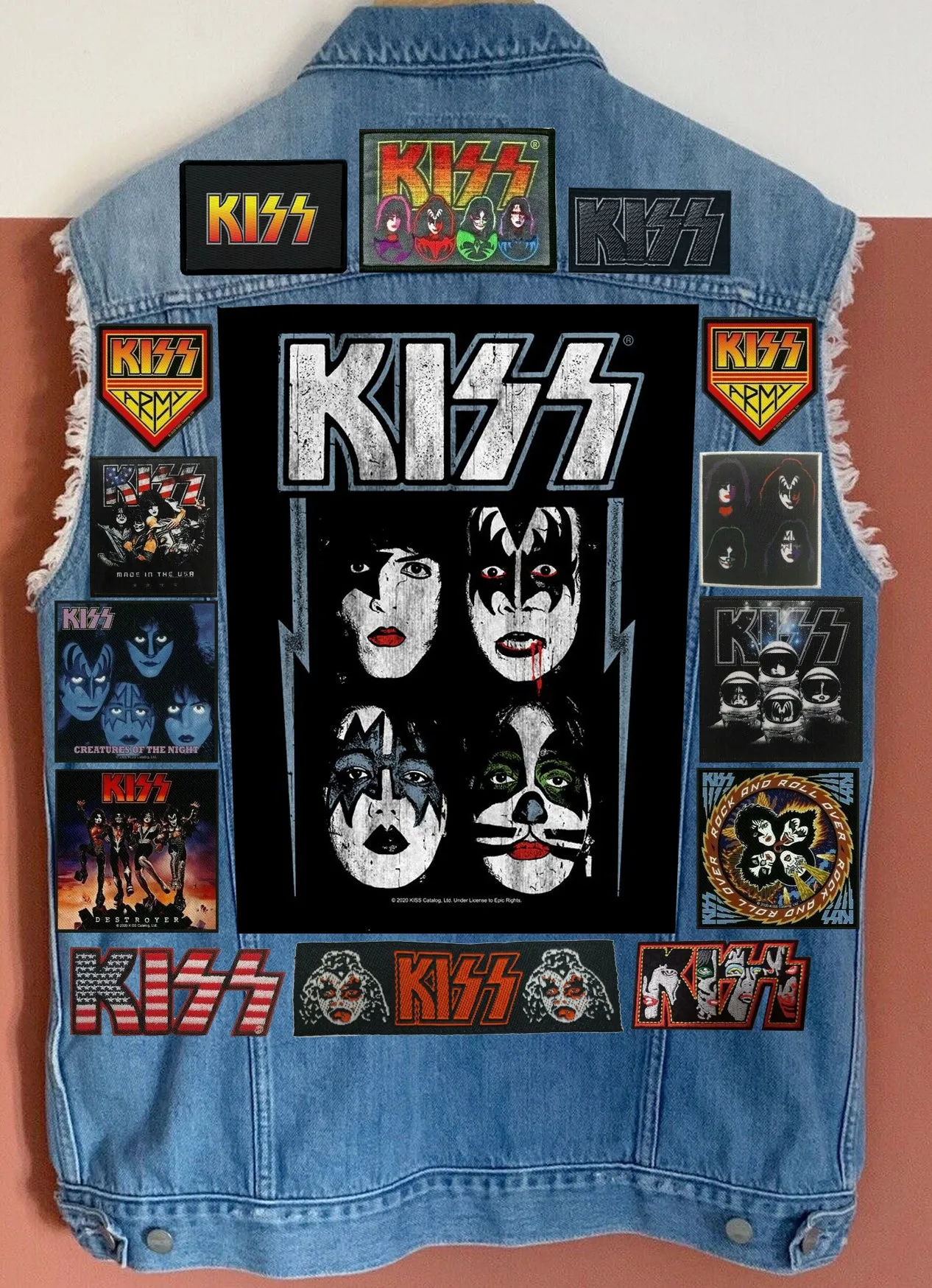 KISS Army: Quarter / Half / Three-Quarters / Full Patch Denim Vest Cut-Off Battle Jacket