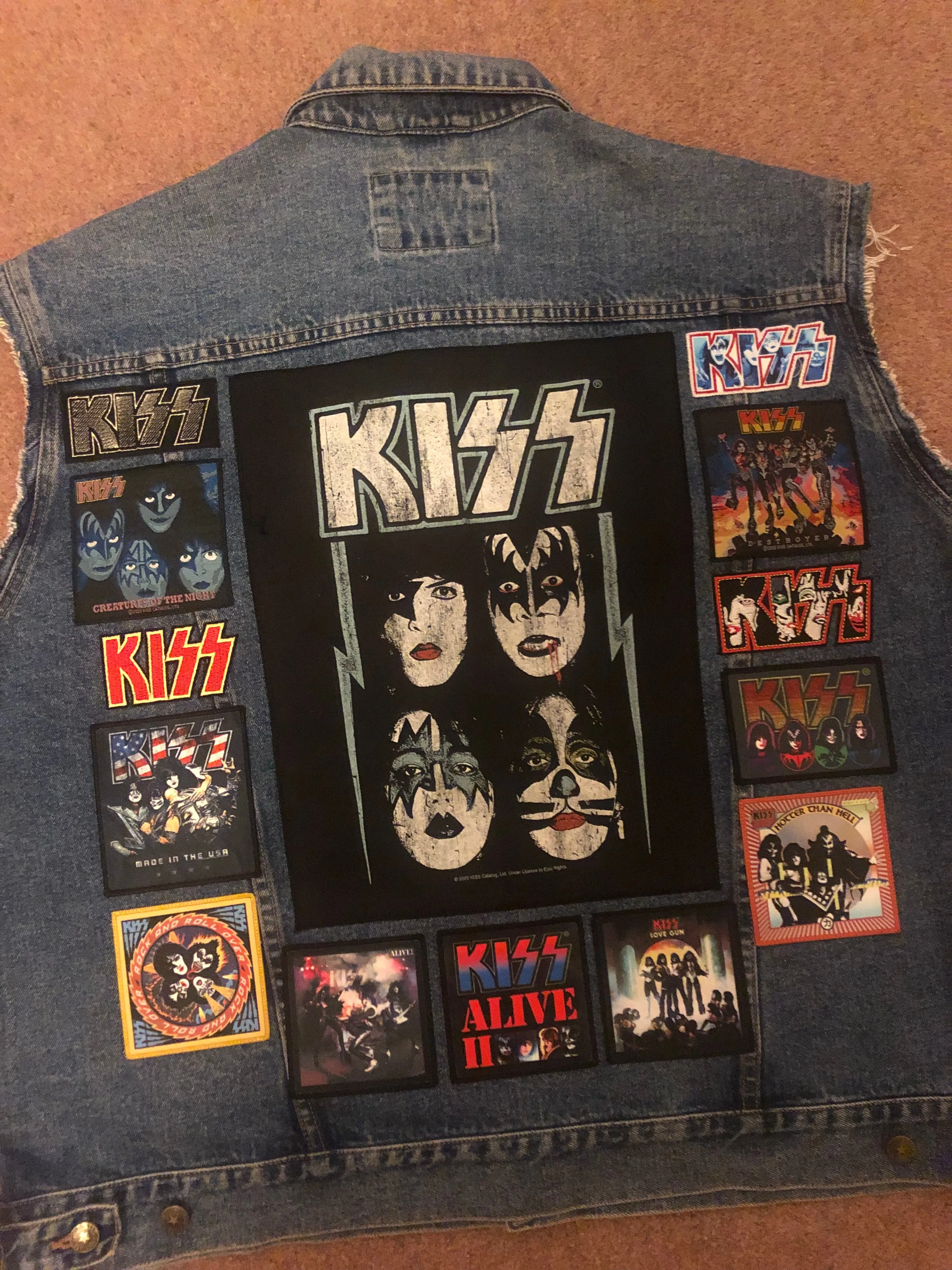 KISS Army: Quarter / Half / Three-Quarters / Full Patch Denim Vest Cut-Off Battle Jacket