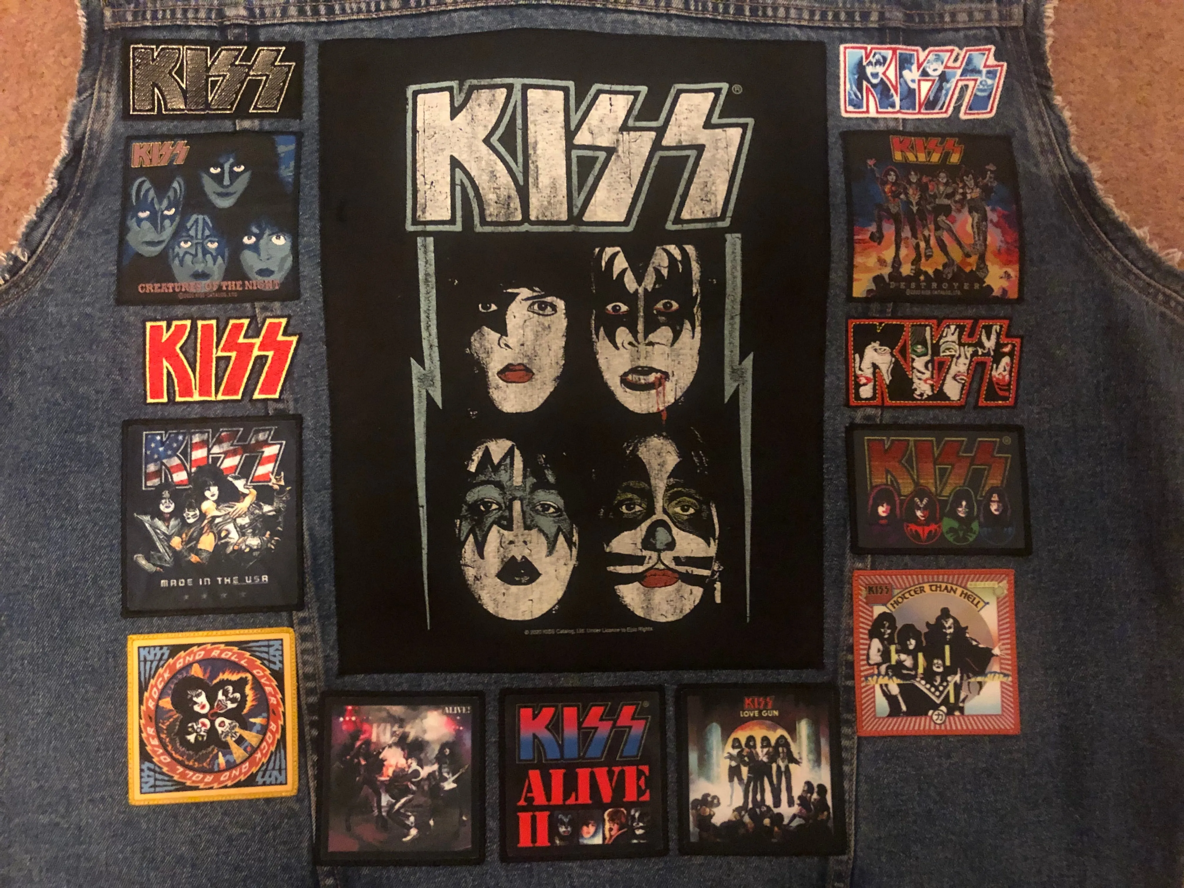 KISS Army: Quarter / Half / Three-Quarters / Full Patch Denim Vest Cut-Off Battle Jacket