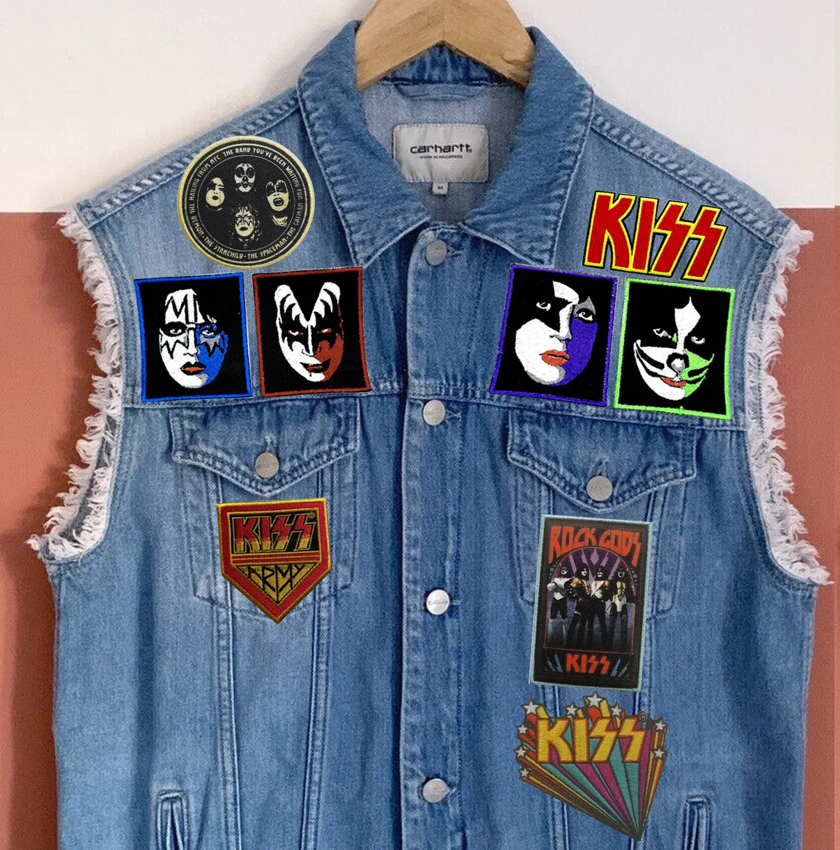 KISS Army: Quarter / Half / Three-Quarters / Full Patch Denim Vest Cut-Off Battle Jacket