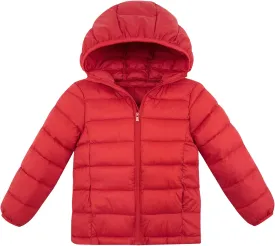 Lovekider Hooded Puffer Jacket for Girls 4-12T Packable Down-Alternative Warm Coat Shiny Outerwear for Kids Winter