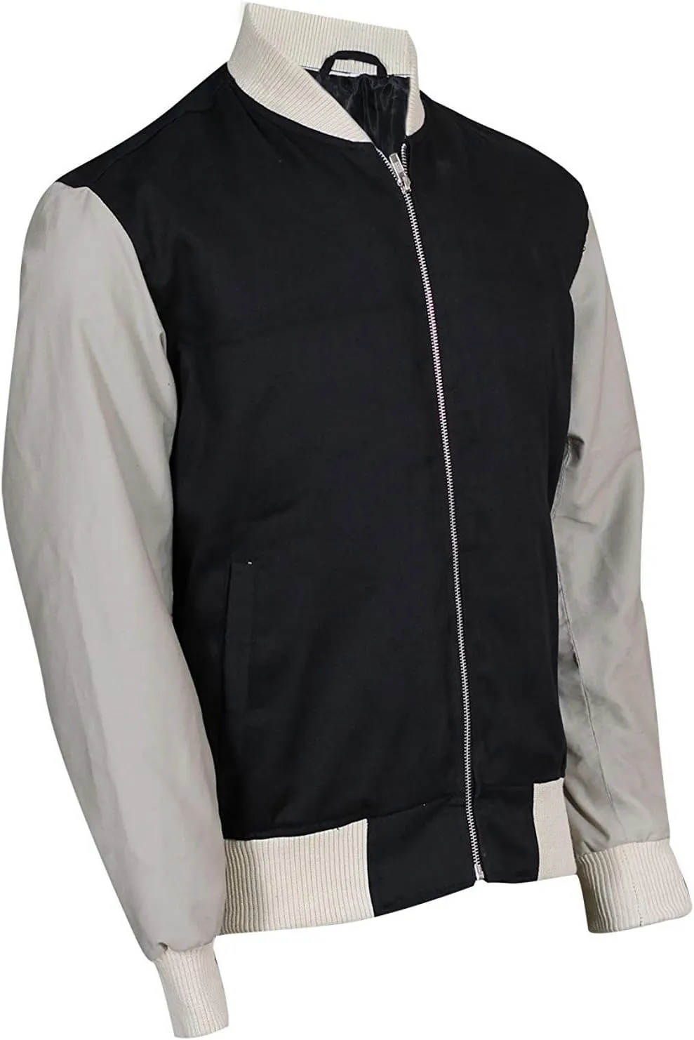 Men's Lightweight Jacket Baby Ansel Elgort High School College Cotton Bomber Driver Varsity Letterman Jacket