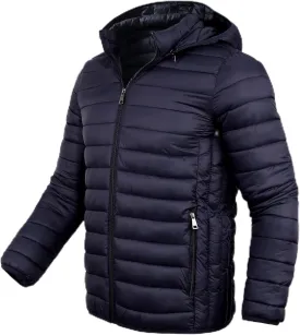 Men's Lightweight Puffer Jacket Down Packable Jacket Winter Coat with Hood