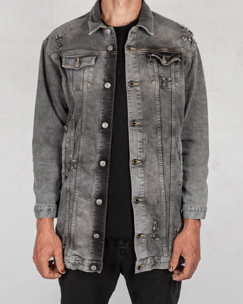 Oversize denim jacket grey