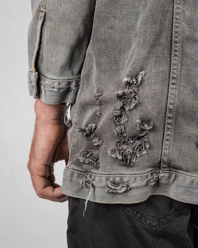 Oversize denim jacket grey