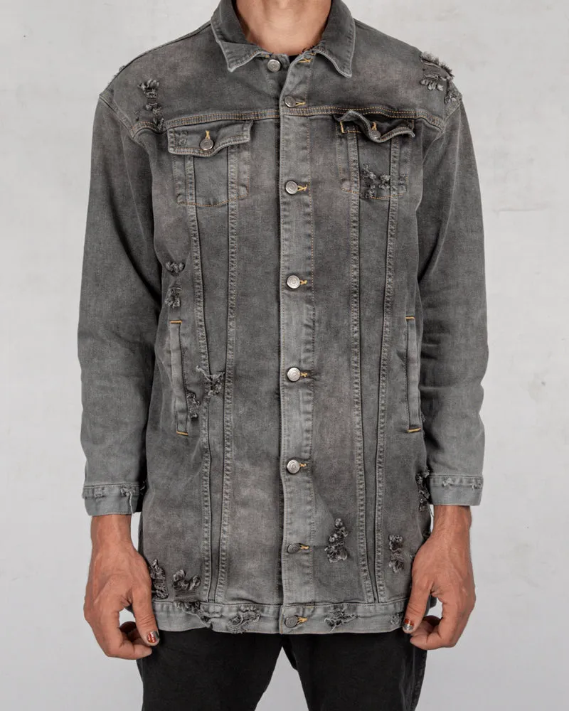 Oversize denim jacket grey