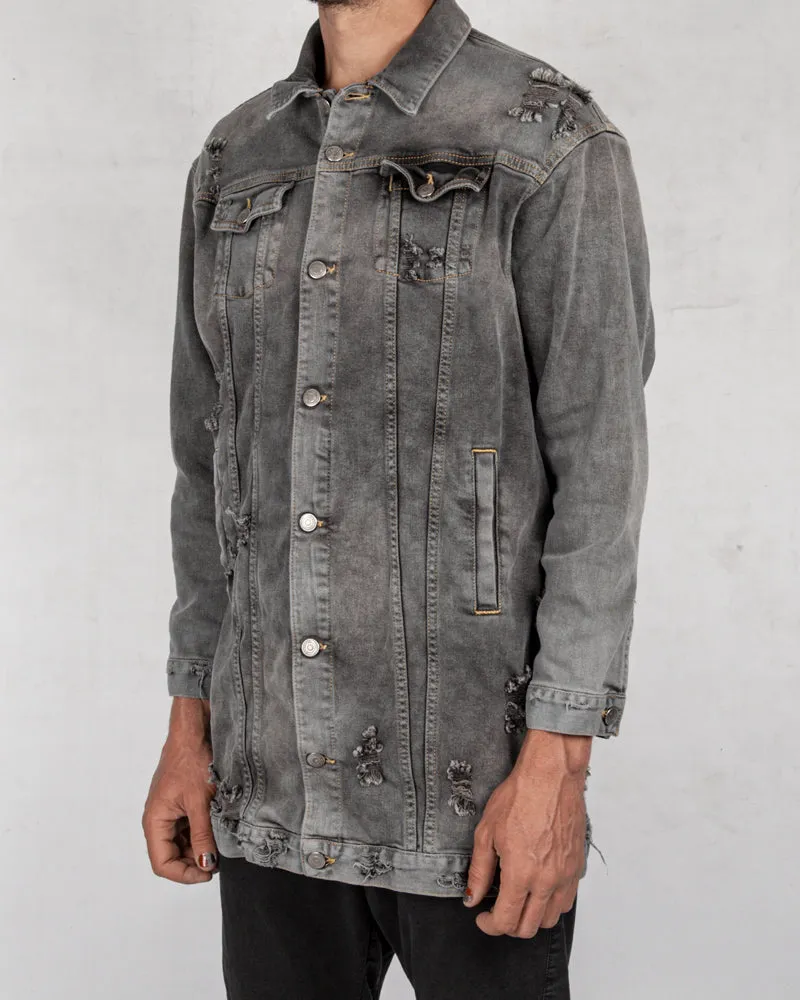 Oversize denim jacket grey