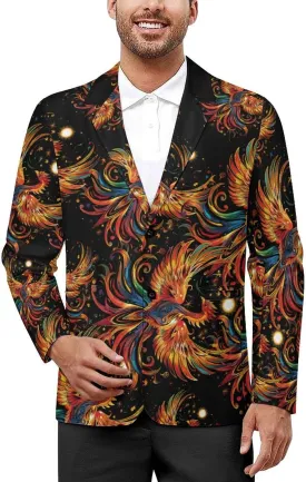 Phoenixs Bird Mens Casual Blazer Button Suit Jacket Lightweight Sport Coat for Work Business