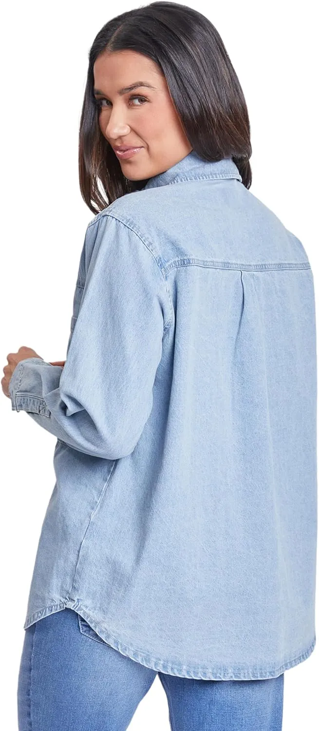 Royalty For Me womens Ymi Jeans Womens Oversized Shacket With Front Patch Pockets