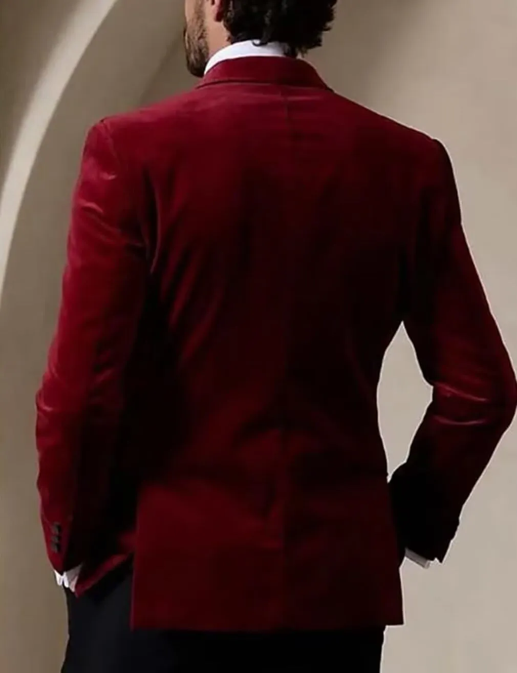 Velvet Blazer for Men Vintage Double Breasted Solid Jacket Peak Lapel Slim Fit Sport Coat Tuxedo