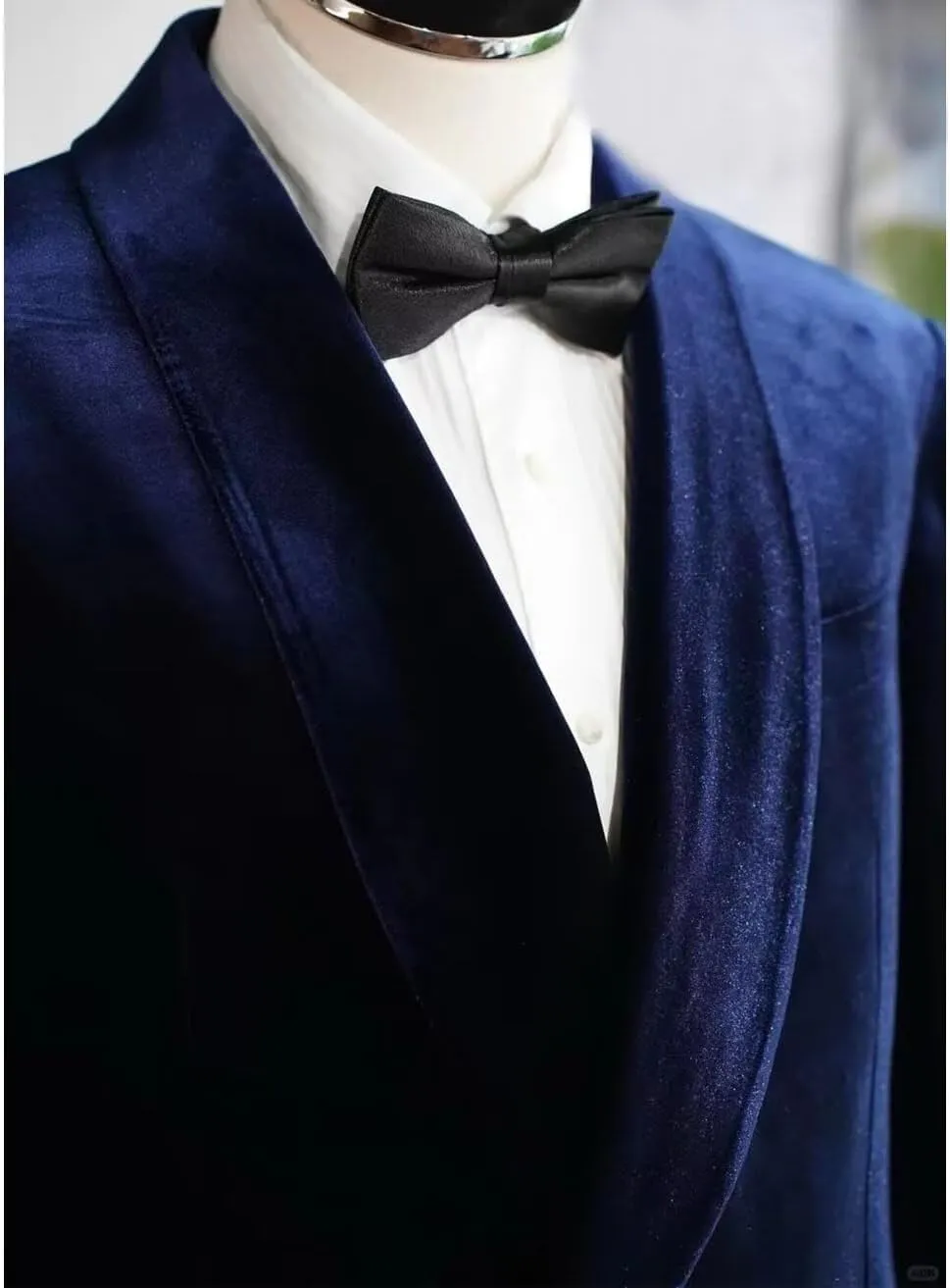 Vintage Velvet Blazer Jacket for Men Double Breasted Shawl Lapel Sport Coat Slim Fit Wedding Tuxedo